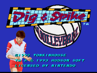 Volleyball Twin title screen for Super Famicom